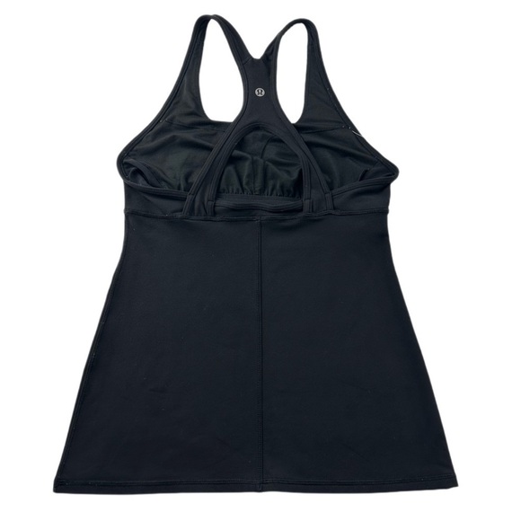 Lululemon Black Crossed Keyhole Tank Top Size 6 Built in Bra - Picture 4 of 7